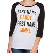 Junior gimme candy name halloween spirit baseball tee