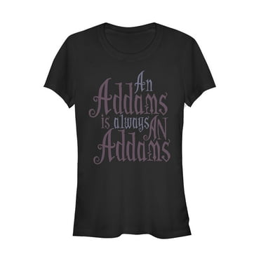 Junior's Addams Family Always An Addams Motto  Graphic Tee Black X Large