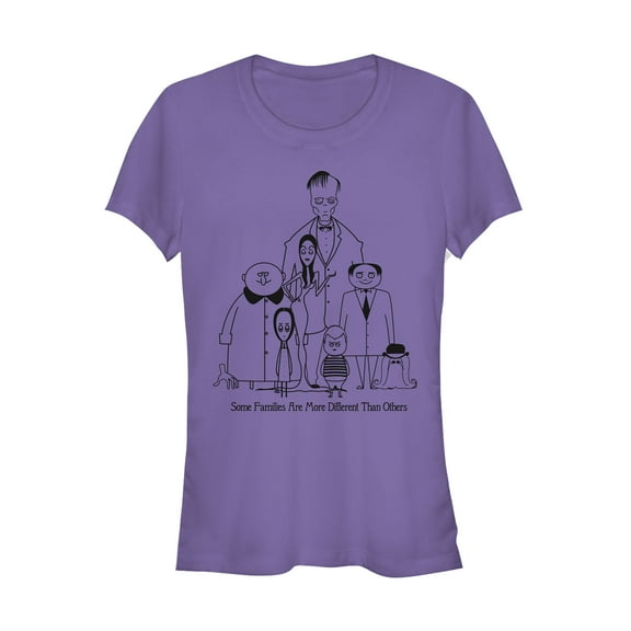 Junior's Addams Family Different Kind of Family  Graphic Tee Purple Large