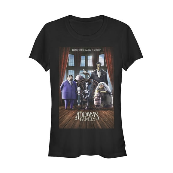 Junior's Addams Family Theatrical Poster Graphic Tee Black 2X Large