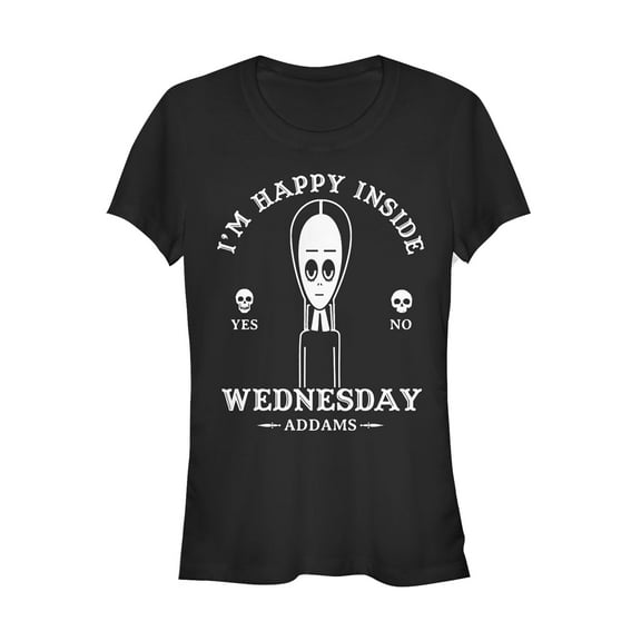Junior's Addams Family Wednesday Happy Ouija Board  Graphic Tee Black Medium