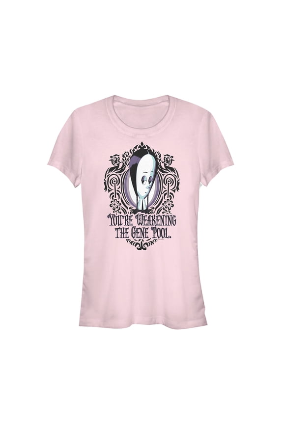 Junior's Addams Family Wednesday Weaken Gene Pool Graphic Tee Light Pink 2X Large