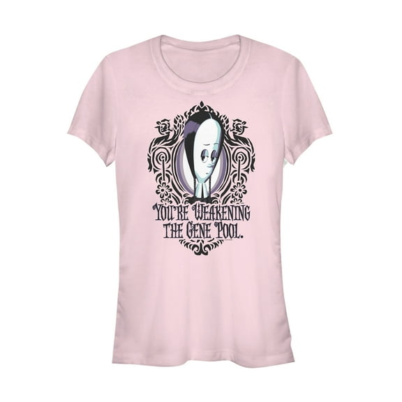 Junior's Addams Family Wednesday Weaken Gene Pool  Graphic Tee Light Pink Small