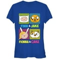 thumbnail image 1 of Junior's Adventure Time Finn Jake Fionna Cake  Graphic Tee Royal Blue Medium, 1 of 3