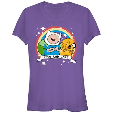 Junior's Adventure Time Finn and Jake Stars  Graphic Tee Purple Medium