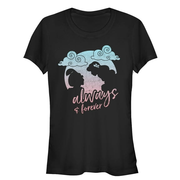 Junior's Aladdin Always and Forever  Graphic Tee Black Medium