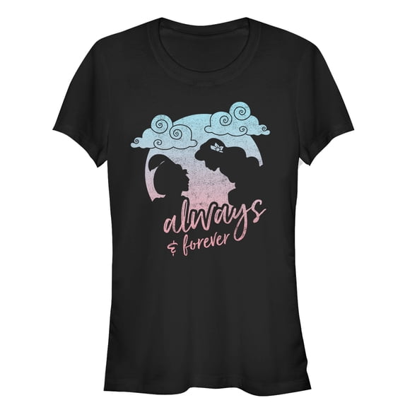 Junior's Aladdin Always and Forever Graphic Tee Black Medium
