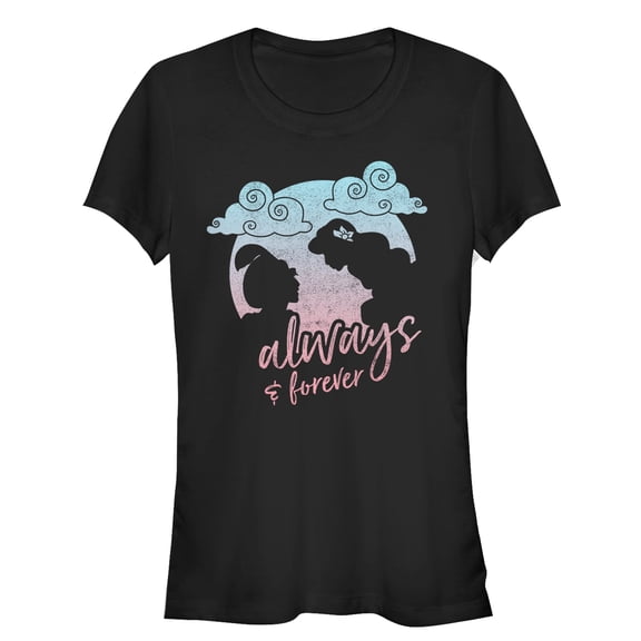 Junior's Aladdin Always and Forever Graphic Tee Black Small