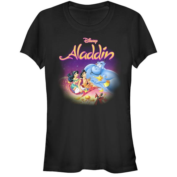 Junior's Aladdin Classic Scene Graphic Tee Black Large