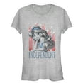 thumbnail image 1 of Junior's Aladdin Fourth of July Jasmine Stripes  Graphic Tee Athletic Heather Medium, 1 of 2