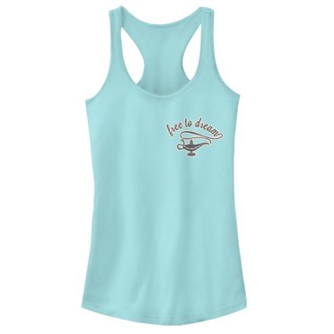 Junior's Aladdin Free to Dream Badge  Racerback Tank Top Cancun Small
