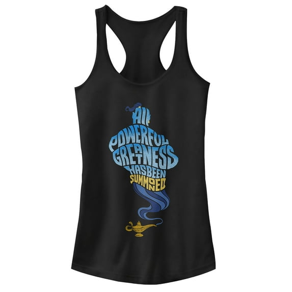 Junior's Aladdin Genie Greatness Summoned Racerback Tank Top Black X Large