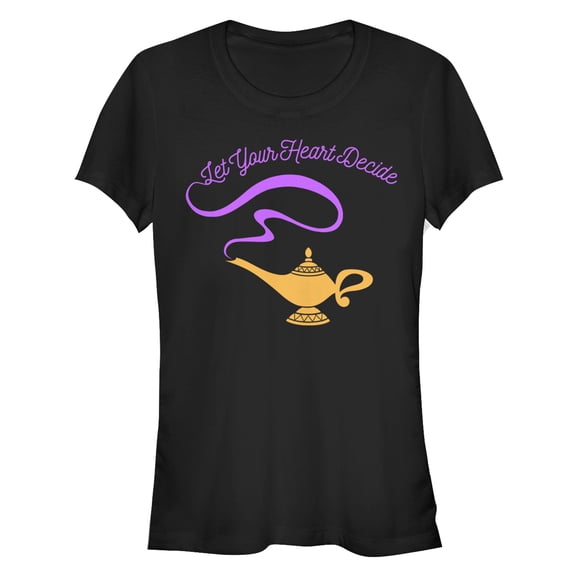Junior's Aladdin Genie Heart Decide Graphic Tee Black Large