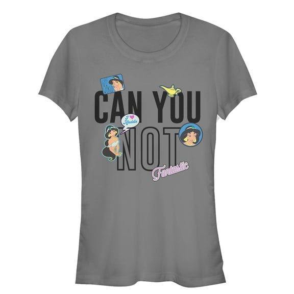 Junior's Aladdin Jasmine Can You Not Graphic Tee Charcoal 2X Large