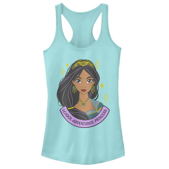 Junior's Aladdin Jasmine Leader Portrait  Racerback Tank Top Cancun X Large