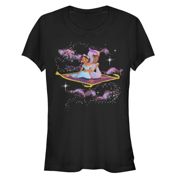 Junior's Aladdin Magic Carpet Ride Graphic Tee Black Small