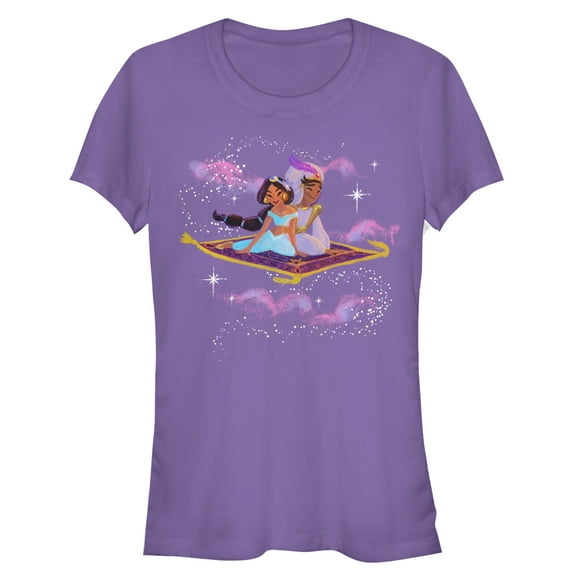 Junior's Aladdin Magic Carpet Ride Graphic Tee Purple X Large
