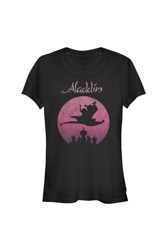 Junior's Aladdin Magic Carpet Ride Wave Graphic Tee Black Small