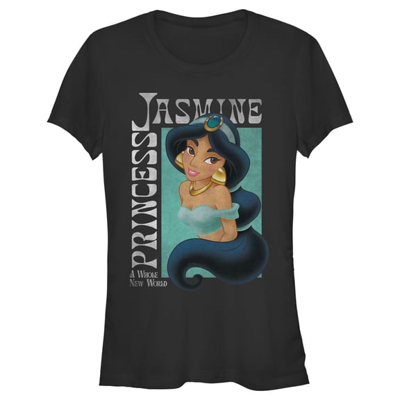 Junior's Aladdin Princess Jasmine A Whole New World Poster  Graphic Tee Black Medium