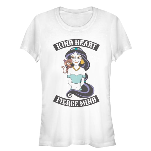 Junior's Aladdin Retro Fierce Jasmine  Graphic Tee White Small