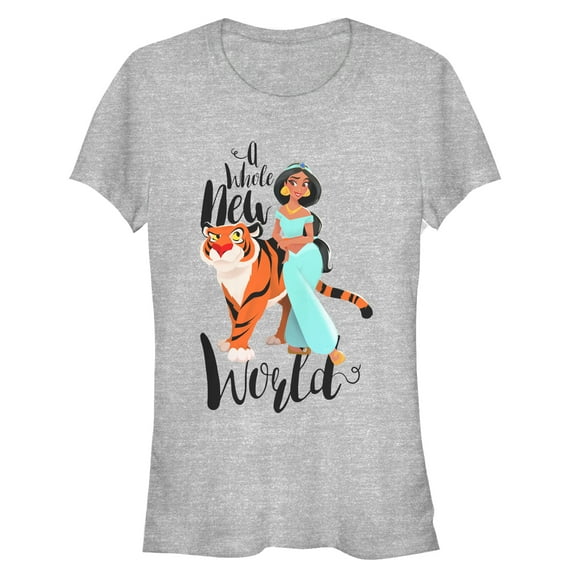Junior's Aladdin Whole New World Graphic Tee Athletic Heather Large