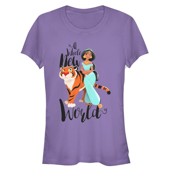 Junior's Aladdin Whole New World Graphic Tee Purple 2X Large