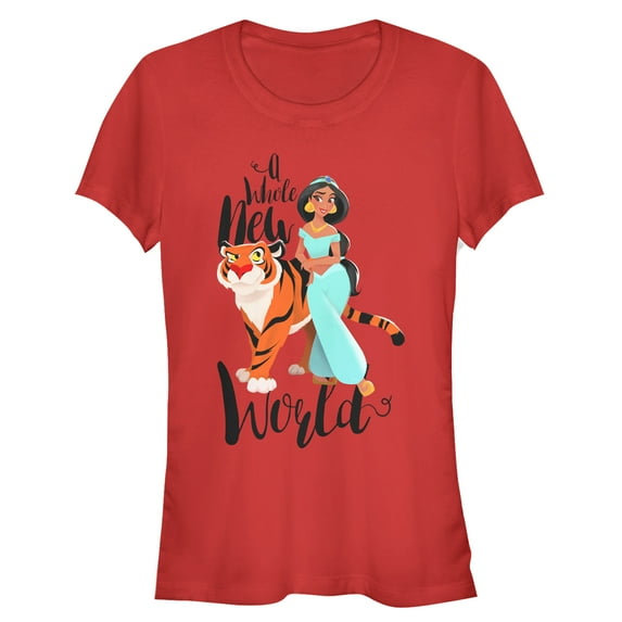 Junior's Aladdin Whole New World Graphic Tee Red Small