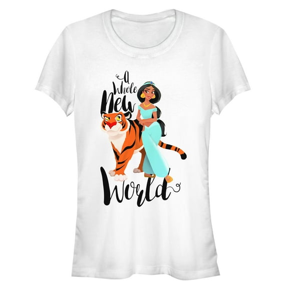 Junior's Aladdin Whole New World Graphic Tee White X Large