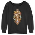 thumbnail image 1 of Junior's Alice in Wonderland Distressed Retro Keyhole  Sweatshirt Black Medium, 1 of 4