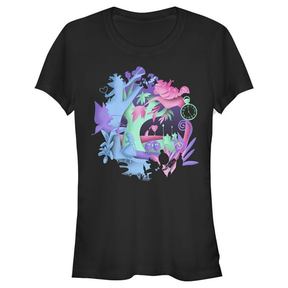Junior's Alice in Wonderland Magical People from Wonderland Graphic Tee Black X Large