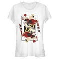 thumbnail image 1 of Junior's Alice in Wonderland Queen of Hearts Playing Card Graphic Tee White Medium, 1 of 3