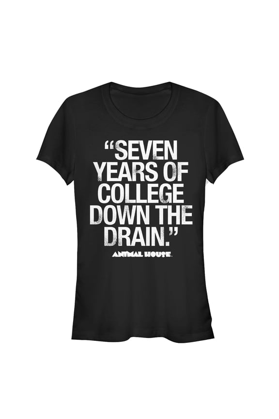 Junior's Animal House Bluto 7 Years Quote Graphic Tee Black Small