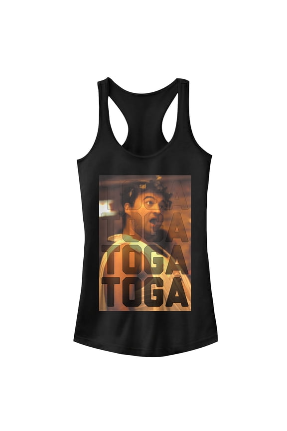 Junior's Animal House Bluto Toga Racerback Tank Top Black Large