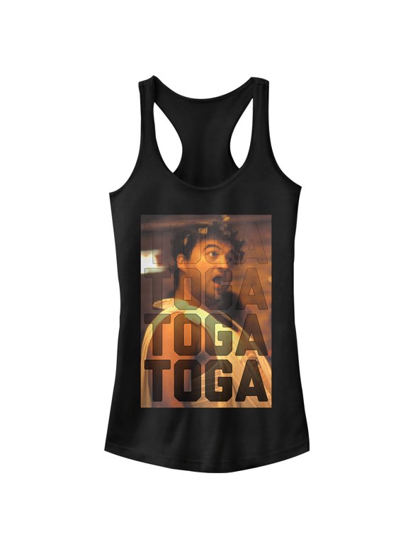 Junior's Animal House Bluto Toga Racerback Tank Top Black X Large