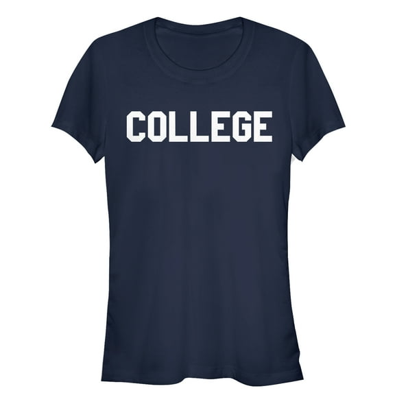 Junior's Animal House College Text Graphic Tee Navy Blue Small