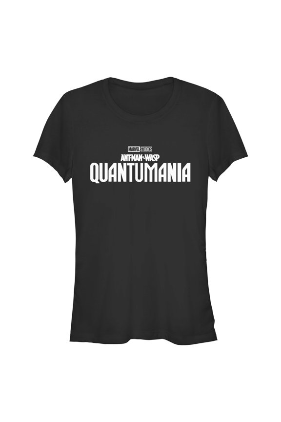 Junior's Ant-Man and the Wasp: Quantumania Movie Logo White Graphic Tee Black Large