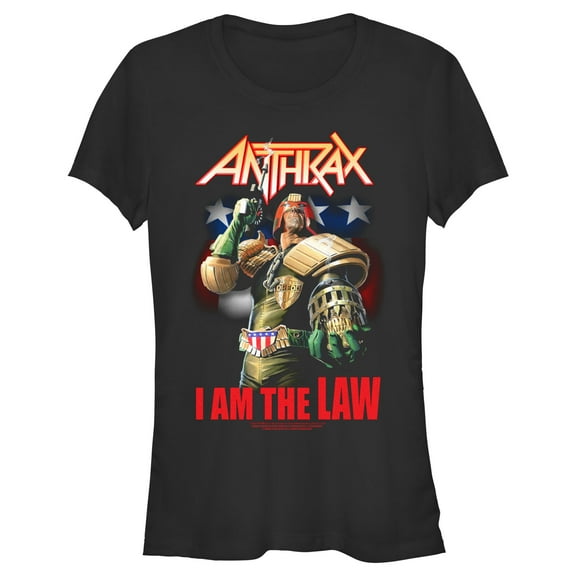 Junior's Anthrax Dredd I Am The Law Graphic T-Shirt