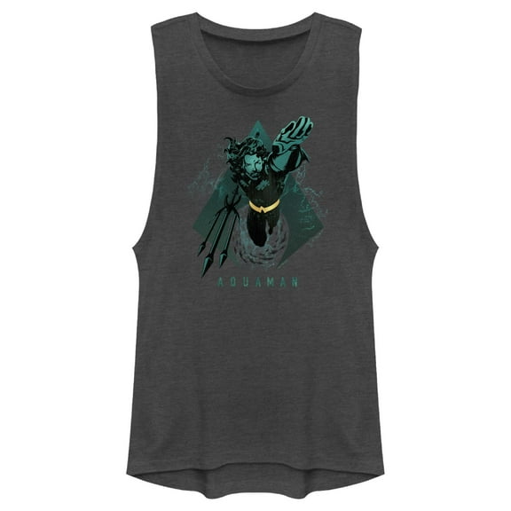 Junior's Aquaman King Swimming Shape Festival Muscle Graphic T-Shirt