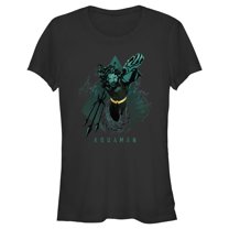 Junior's Aquaman King Swimming Shape Graphic T-Shirt