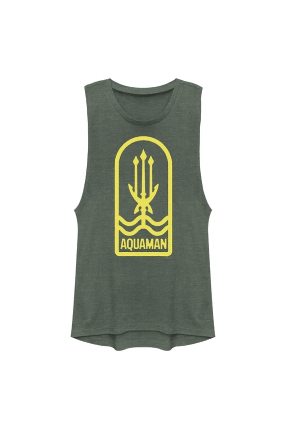 Junior's Aquaman King Trident Festival Muscle Graphic T-Shirt