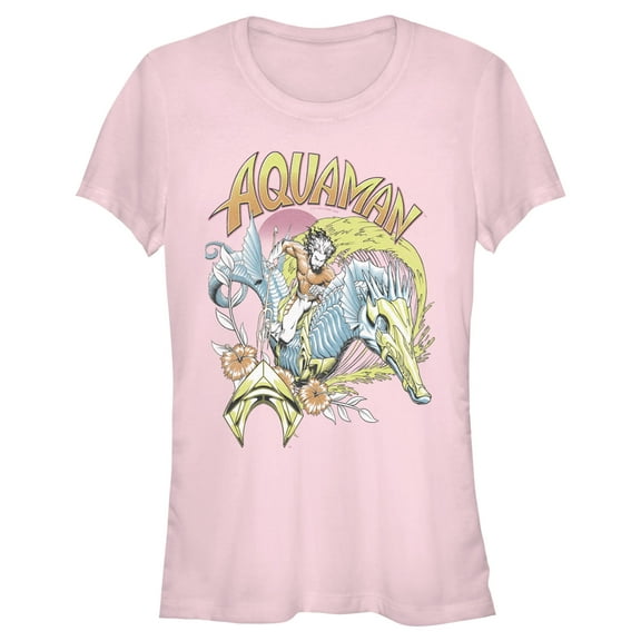 Junior's Aquaman and the Lost Kingdom Retro Pastel Poster Graphic Tee Light Pink 2X Large