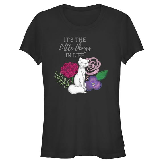 Junior's Aristocats Duchess It’s the Little Things in Life Graphic Tee Black Large