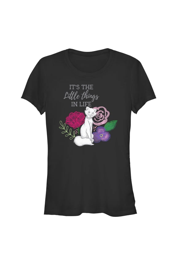Junior's Aristocats Duchess It’s the Little Things in Life Graphic Tee Black Medium