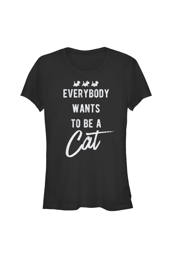 Junior's Aristocats Everybody Wants To Be a Cat Graphic Tee Black Medium