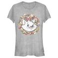 thumbnail image 1 of Junior's Aristocats Floral Marie White Kitten Graphic Tee Athletic Heather Large, 1 of 3