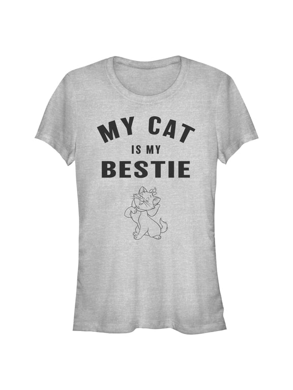 Junior's Aristocats Marie My Cat Is My Bestie Graphic Tee Athletic Heather Medium