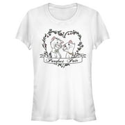 Juniors Aristocats Purrfect Pair Graphic Tee White Medium