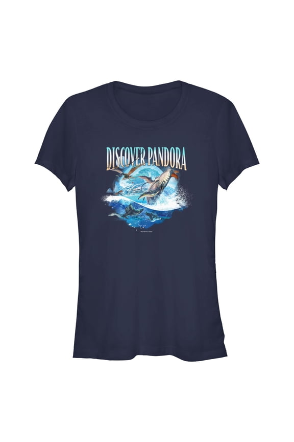 Junior's Avatar: The Way of Water Discover Pandora Ocean Graphic Tee Navy Blue Small