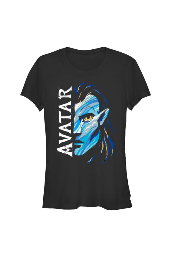 Junior's Avatar: The Way of Water Jake Sully Face Logo  Graphic Tee Black X Large