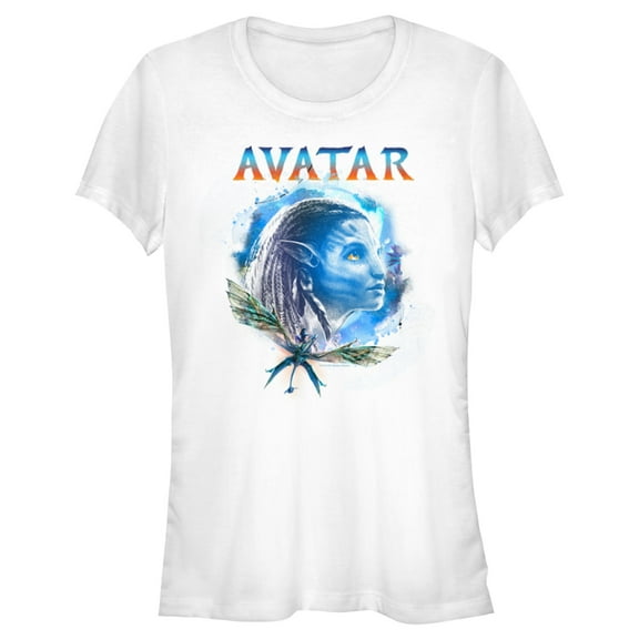 Junior's Avatar: The Way of Water Neytiri Portrait Graphic Tee White Small